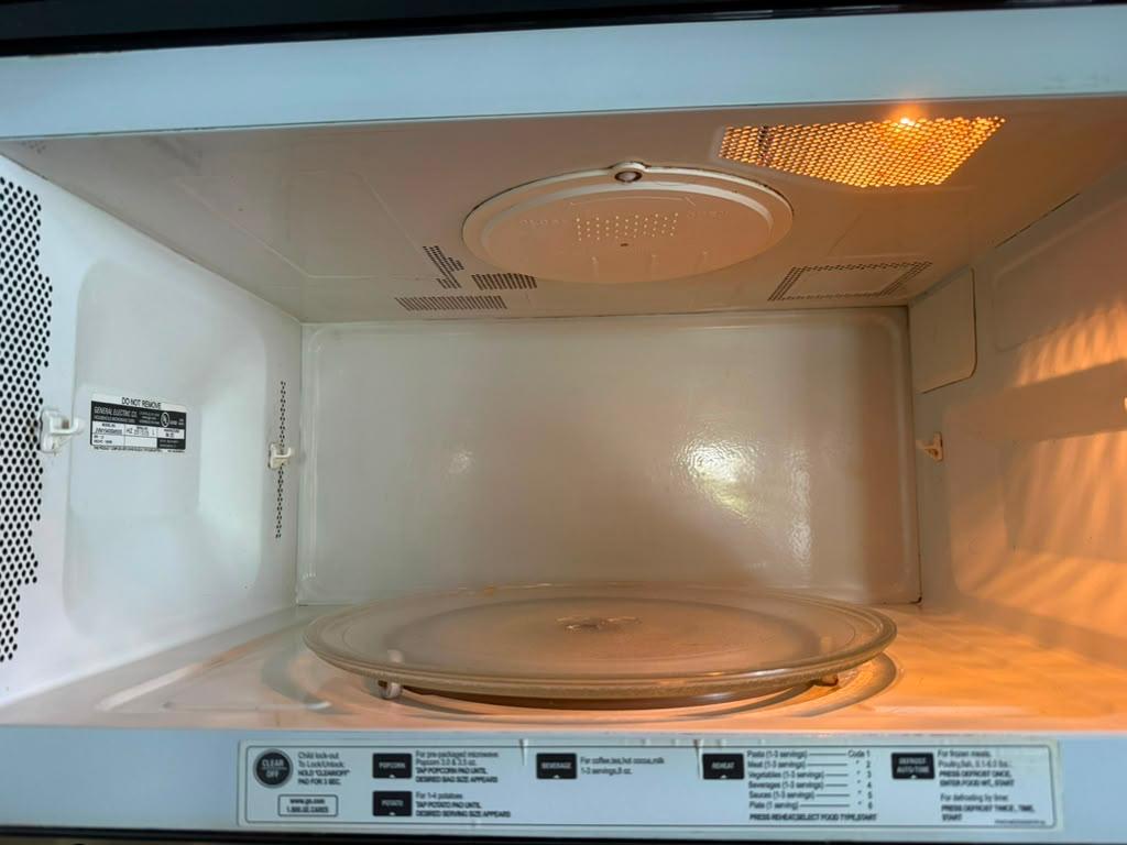 Microwave interior after cleaning