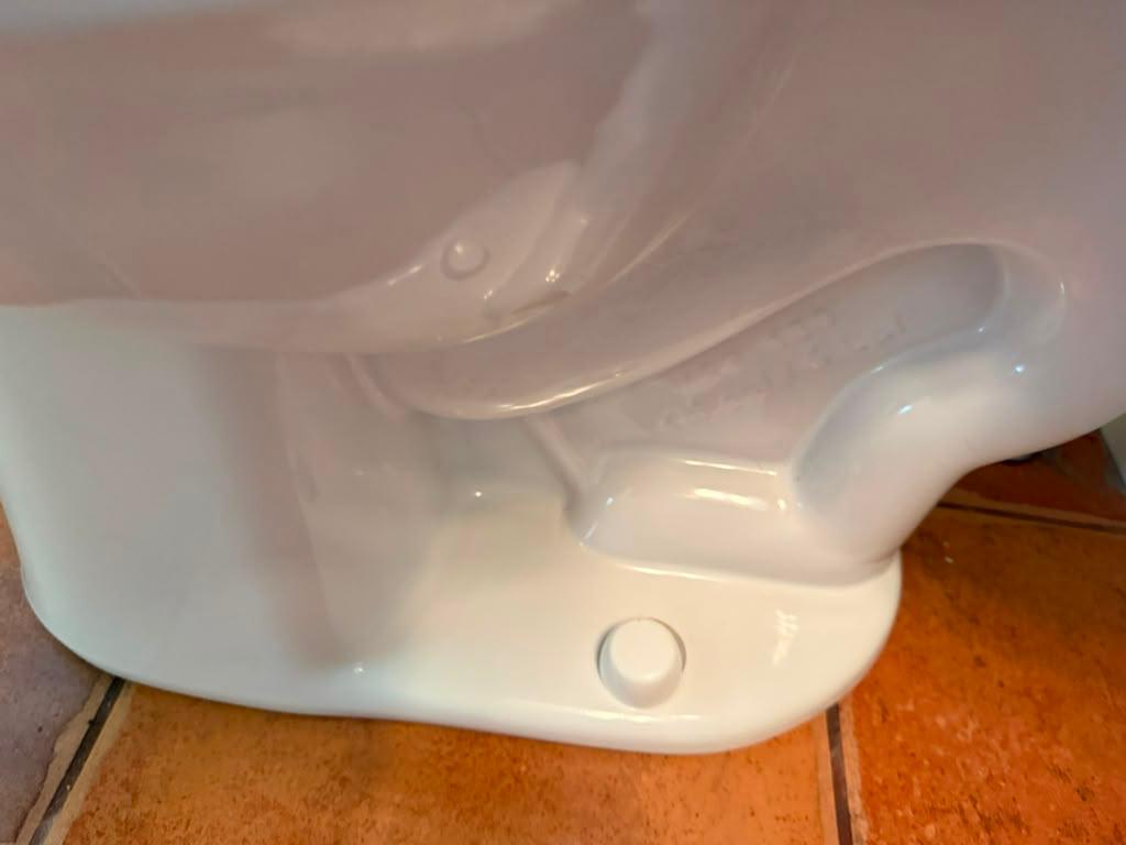 Toilet base after cleaning