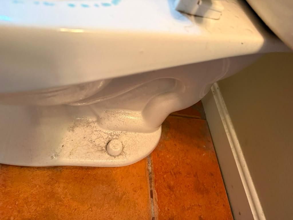 Toilet base before cleaning
